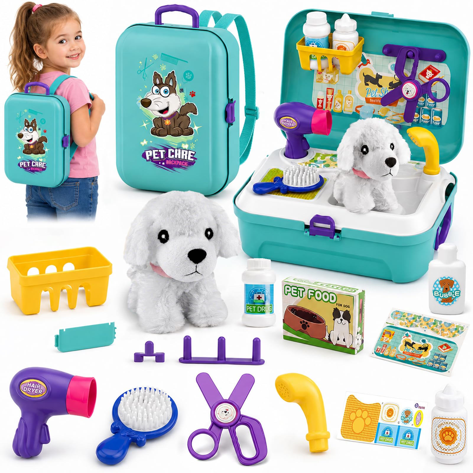 Amazon | TEUVO ペットケア プレイセット ドクターキット 子供用 16個